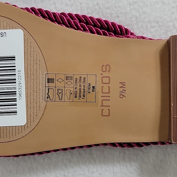 Chico's Women's Botanic Berry W/ Knotted Accent Flip Flops, 9 1/2 NEW - Picture 6 of 7